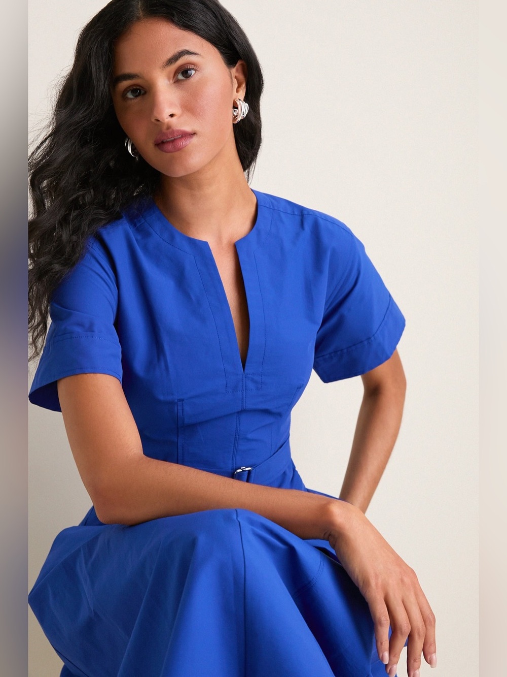 SIMKHAI Blueberry Corinne Cotton Midi Dress Size 8 NWT - Picture 5 of 16